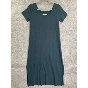 MM Lafleur Forest Green Ribbed Midi Dress